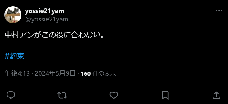 中村アン　役が合わない　イメージと違う